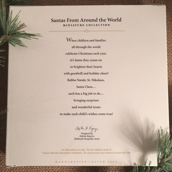 NIB 2006 Santas From Around The World Miniature Collection Hallmark Ornaments - Picture 3 of 11